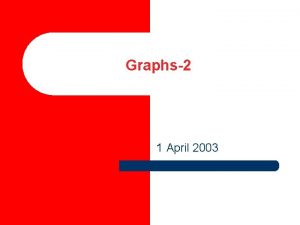 Graphs2 1 April 2003 DepthFirst Search l Depthfirst