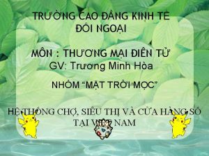 TRNG CAO NG KINH T I NGOI MN