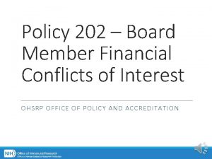 Policy 202 Board Member Financial Conflicts of Interest