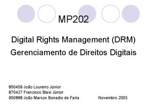 MP 202 Digital Rights Management DRM Gerenciamento de