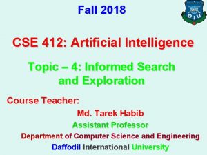 Fall 2018 CSE 412 Artificial Intelligence Topic 4