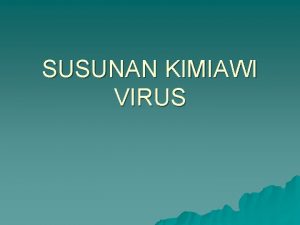SUSUNAN KIMIAWI VIRUS PROTEIN VIRUS u Fungsi protein