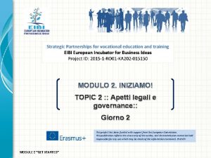 MODULO 2 INIZIAMO TOPIC 2 Apetti legali e