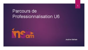 1 Parcours de Professionnalisation U 6 Joubine Bathaie