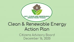 Clean Renewable Energy Action Plan Citizens Advisory Board