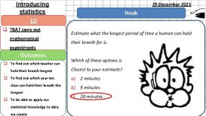 Introducing Forming and Solving Equations statistics Hook LO