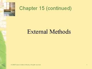 Chapter 15 continued External Methods 2006 Pearson AddisonWesley