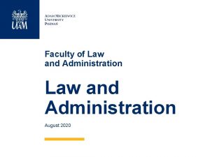 Faculty of Law and Administration August 2020 Dictum