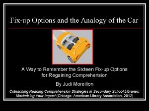 Fixup Options and the Analogy of the Car