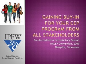 PreAccredited or Introductory Session NACEP Convention 2009 Memphis