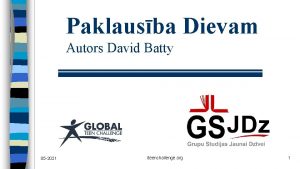 Paklausba Dievam Autors David Batty 05 2021 iteenchallenge