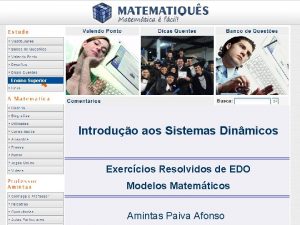 Ensino Superior Introduo aos Sistemas Dinmicos Exerccios Resolvidos