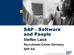 SAP Software and People Steffen Laick Recruitment Center