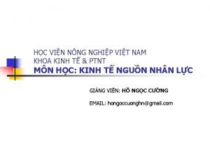 HC VIN NNG NGHIP VIT NAM KHOA KINH