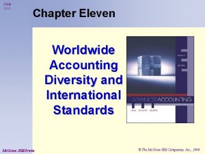 Slide 11 1 Chapter Eleven Worldwide Accounting Diversity