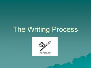 The Writing Process The Writing Process u Step