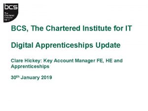 BCS The Chartered Institute for IT Digital Apprenticeships