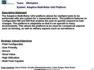 Team Whirlybird System Adaptive MultiRotor UAV Platform Descriptive