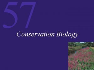 57 Conservation Biology 57 Conservation Biology Introduction Why