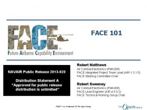 FACE 101 Robert Matthews NAVAIR Public Release 2013