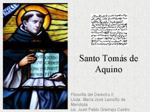 Santo Toms de Aquino Filosofa del Derecho II