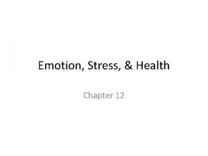 Emotion Stress Health Chapter 12 Facial Expression Emotion