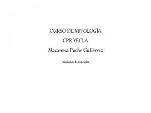 CURSO DE MITOLOGA CPR YECLA Macarena Puche Gutirrez