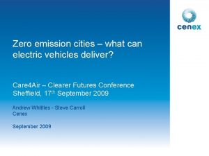 Zero emission cities what can electric vehicles deliver