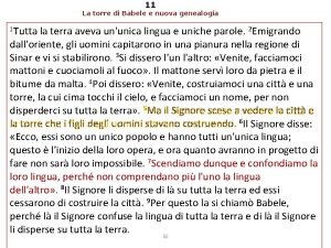 11 La torre di Babele e nuova genealogia