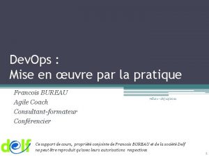 Dev Ops Mise en uvre par la pratique