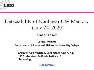 Detectability of Nonlinear GW Memory July 24 2020
