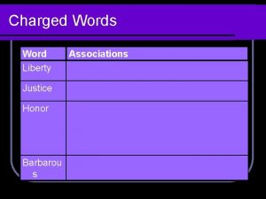 Charged Words Word Liberty Justice Honor Barbarou s