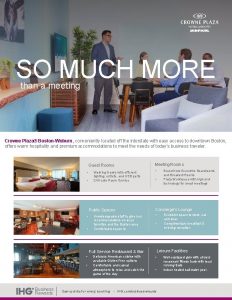 SO MUCH MORE than a meeting Crowne Plaza