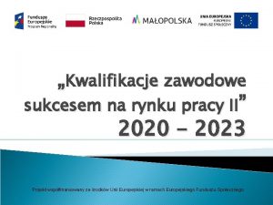 Kwalifikacje zawodowe sukcesem na rynku pracy II 2020