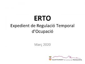 ERTO Expedient de Regulaci Temporal dOcupaci Mar 2020