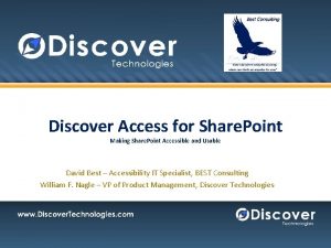 Discover Access for Share Point Making Share Point