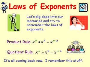 Laws of Exponents Lets dig deep into our