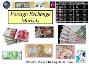 Foreign Exchange Markets ECO 473 Money Banking Dr