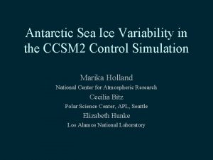 Antarctic Sea Ice Variability in the CCSM 2