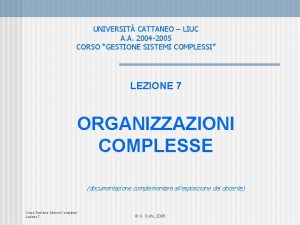 UNIVERSIT CATTANEO LIUC A A 2004 2005 CORSO