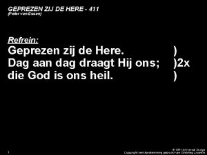 GEPREZEN ZIJ DE HERE 411 Peter van Essen