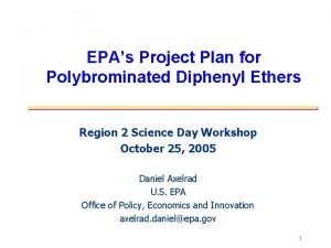 EPAs Project Plan for Polybrominated Diphenyl Ethers Region