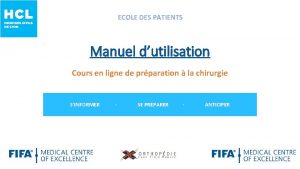 ECOLE DES PATIENTS Manuel dutilisation Cours en ligne
