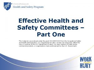 Effective Health and Safety Committees Part One This