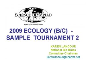 2009 ECOLOGY BC SAMPLE TOURNAMENT 2 KAREN LANCOUR