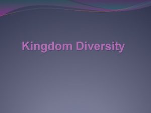 Kingdom Diversity Modern Classification of Organisms Linnaeus used