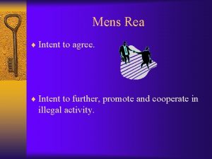 Mens Rea Intent to agree Intent to further