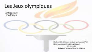 Les Jeux olympiques Antiques et modernes Modulo CLIL