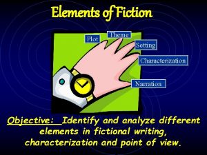 Elements of Fiction Plot Theme Setting Characterization Narration