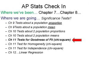 AP Stats Check In Where weve been Chapter